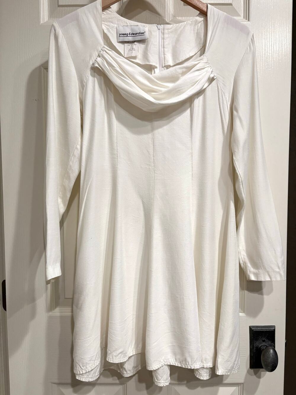 YOUNG EDWARDIAN True Vintage 1970s White Mini Dress Size XS / S Cottagecore